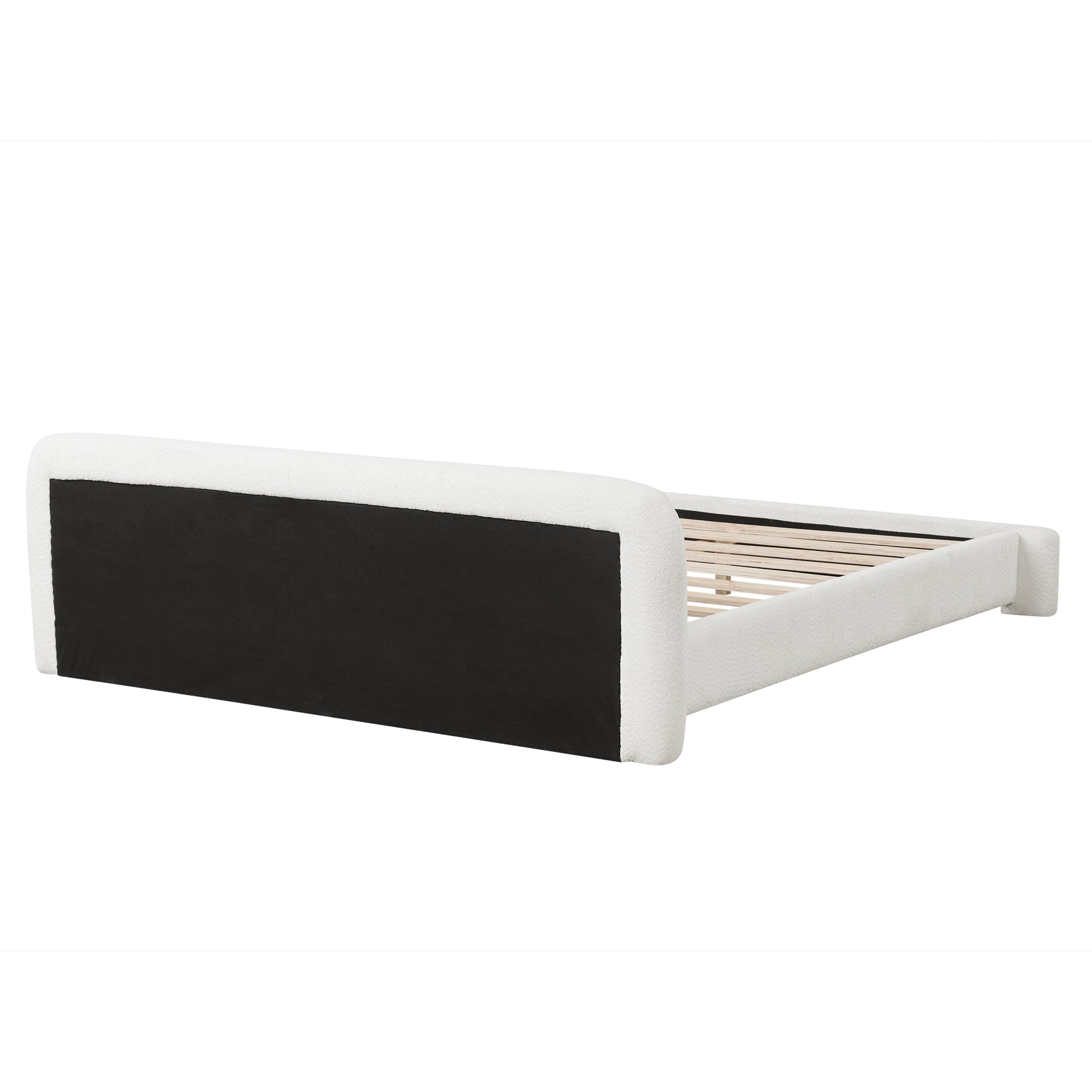 [Cozy White Bouce Upholstered Bed[ - A Dreamy Addition to Your Bedroom, KING image 4
