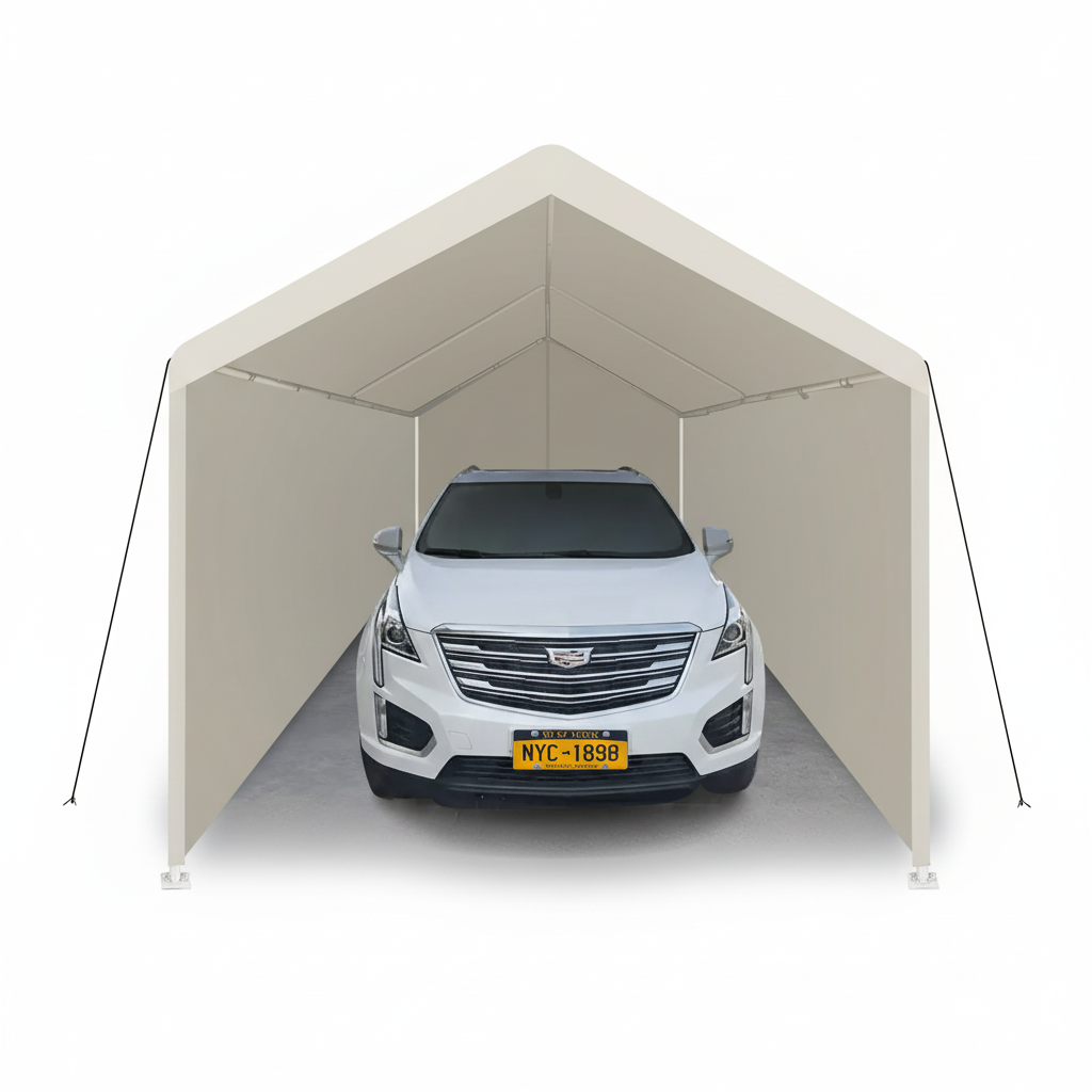 Carport, 12×20 Heavy Duty Portable Carport Garage Tent for Outdoor Storage Shelter white image 11