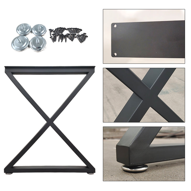 Metal Table Legs 28''x 24'' Heavy-Duty Desk Legs Industrial Furniture Legs for Dinning Table, Computer Table, Office Table (2Pcs)-Black image 8