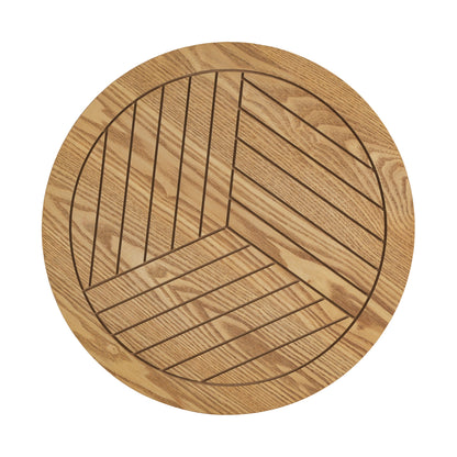 Natural Finish Round Wood Accent Table - Elegant Curved Base End Table for Living Room, Bedroom, or Patio image 11