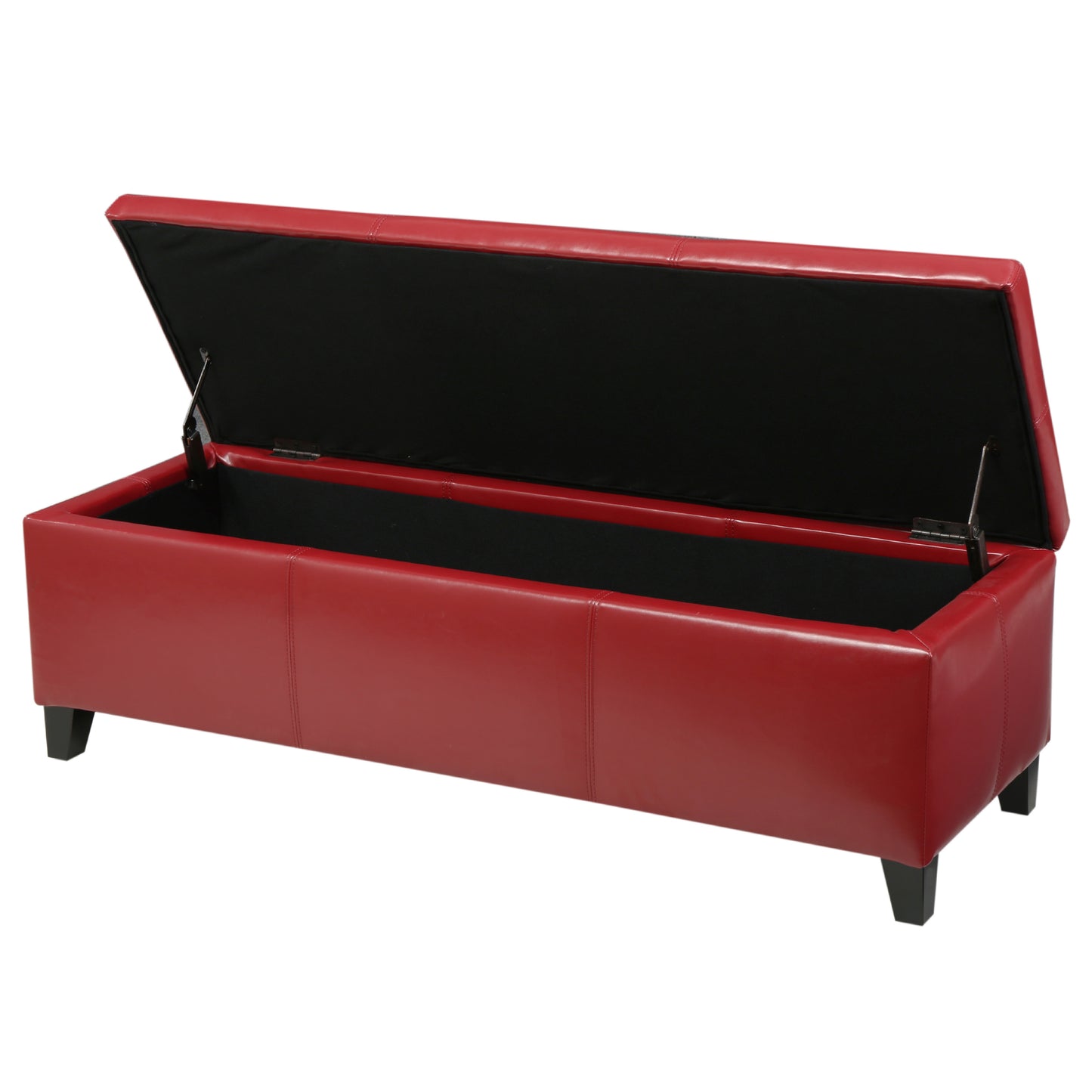 Upholstered PU Leather Storage Ottoman, Solid Wooden Legs (old sku 57742.00RED) image 6