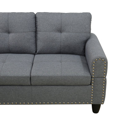 L shape Sectional Sofa Chair with cup holder - Dark Gray-Left image 10