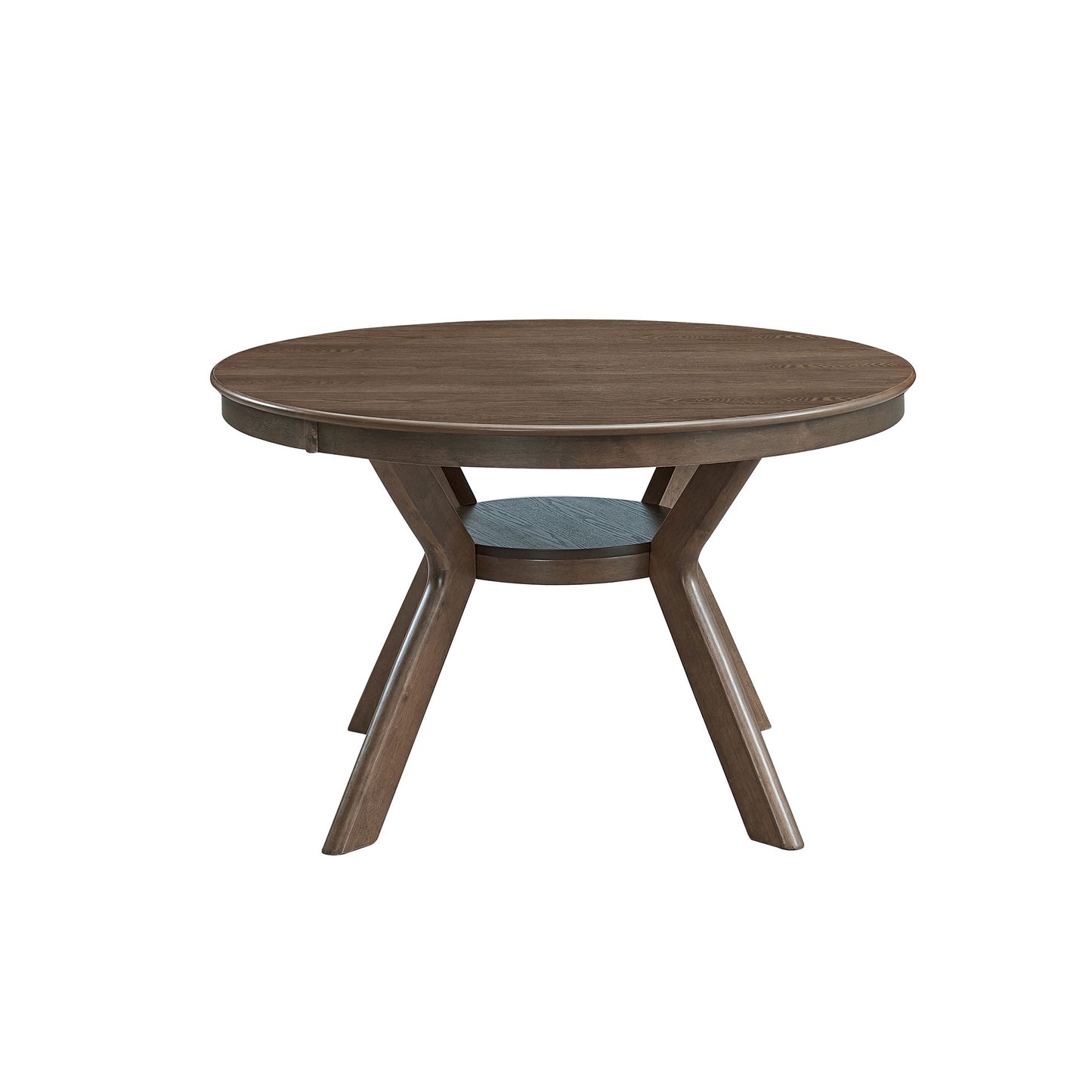 47.24''Round Rubber Wood Dining Table for 4-6 with Wooden Trestle Pedestal Base,Modern Kitchen Wooden Table Dinner Table for Dining Room, Living Room,Oak(1Table) image 2