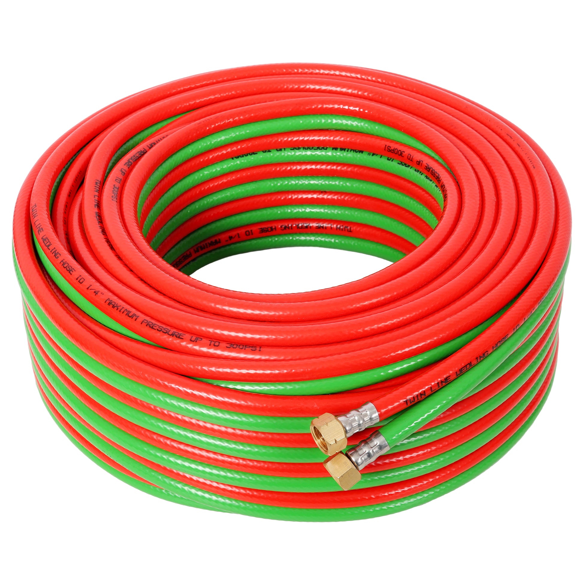Oxygen Acetylene Hose with 9/16"-18 B fittings Welding Cutting Torch Twin Hose, 1/4-Inch × 100 Feet,Twin-Line Torch Hose for Acetylene Cutting & Welding image 2