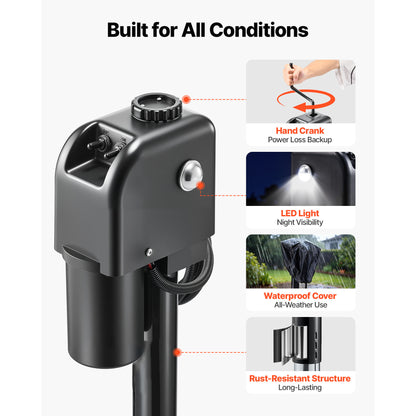 Electric Trailer Jack, 7500 lbs Capacity, Electric Power Tongue Jack with Waterproof Protective Cover & LED Light for Travel Trailer, Camper, RV, 9.84-27.84 in Lift, 12V DC with Wiring, Black image 6