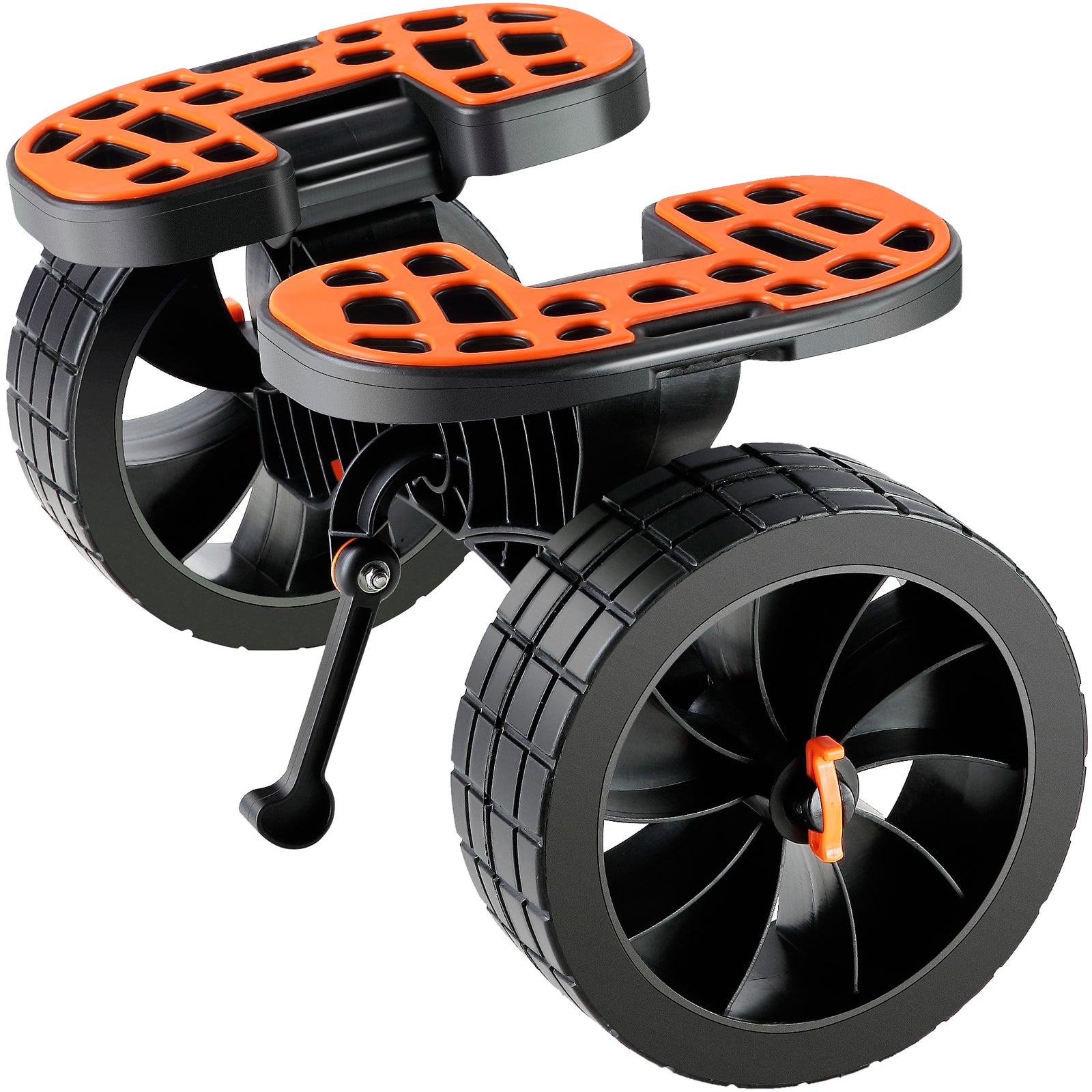 Heavy Duty Kayak Cart, 320lbs Load Capacity, Detachable Canoe Trolley Cart with 10'' Solid Tires, Adjustable Brackets & Nonslip Support Foot, for Kayaks Canoes Paddleboards Float Mats Jon Boats image 3