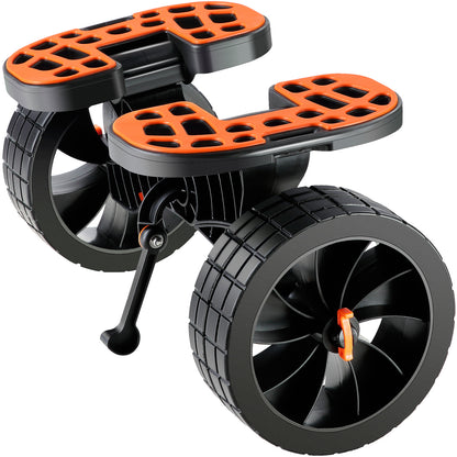 Heavy Duty Kayak Cart, 320lbs Load Capacity, Detachable Canoe Trolley Cart with 10'' Solid Tires, Adjustable Brackets & Nonslip Support Foot, for Kayaks Canoes Paddleboards Float Mats Jon Boats image 3