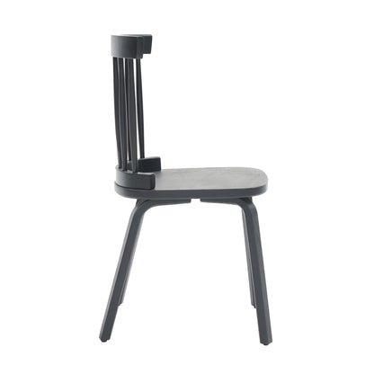 Windsor Dining Chairs Set of 4,Wood Farmhouse Spindle Back, Widen Seat, Mid-Century Modern French Country Style, for Living Room Restaurant, Black image 4