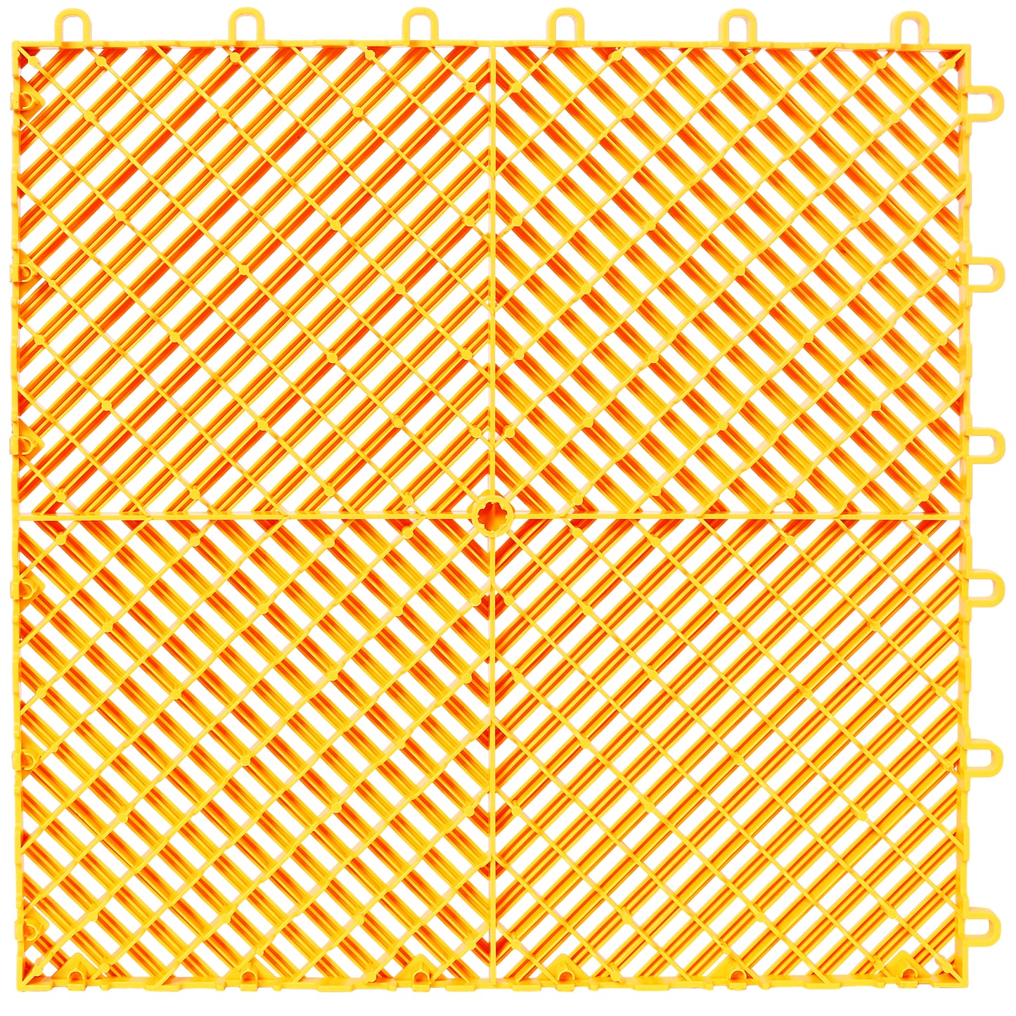25pcs Plastic Garage Floor Mats,15.6"x15.6" Size,Non-Slip Interlocking Plastic Garage Floor Mat,Splicing Drainage Floor Tile and Shower Mat, for Garage, Garden, Kitchen & Outdoor, Yellow image 3