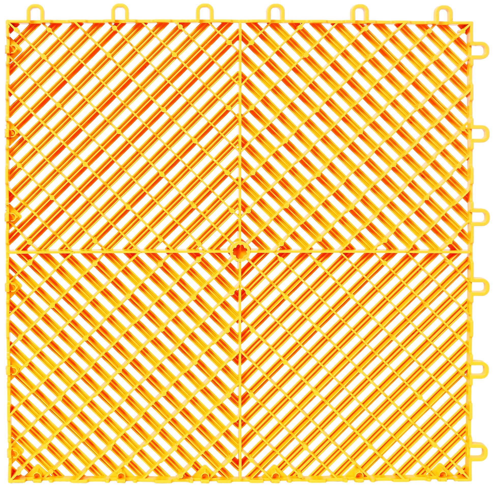 25pcs Plastic Garage Floor Mats,15.6"x15.6" Size,Non-Slip Interlocking Plastic Garage Floor Mat,Splicing Drainage Floor Tile and Shower Mat, for Garage, Garden, Kitchen & Outdoor, Yellow image 3