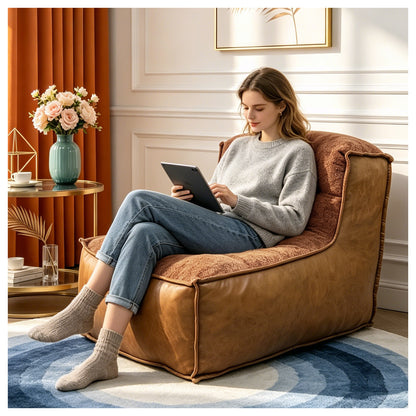 Elegant Single-Seater Armchair with Sculptural Backrest and Integrated Side Table for Enhanced Living Room Comfort and Style image 1