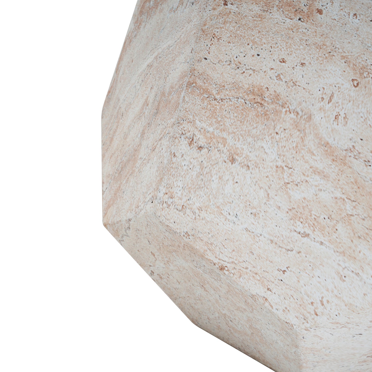 Outdoor/Indoor Lightweight Concrete Side Table,Hexagonal Round Travertine Accent Table image 8