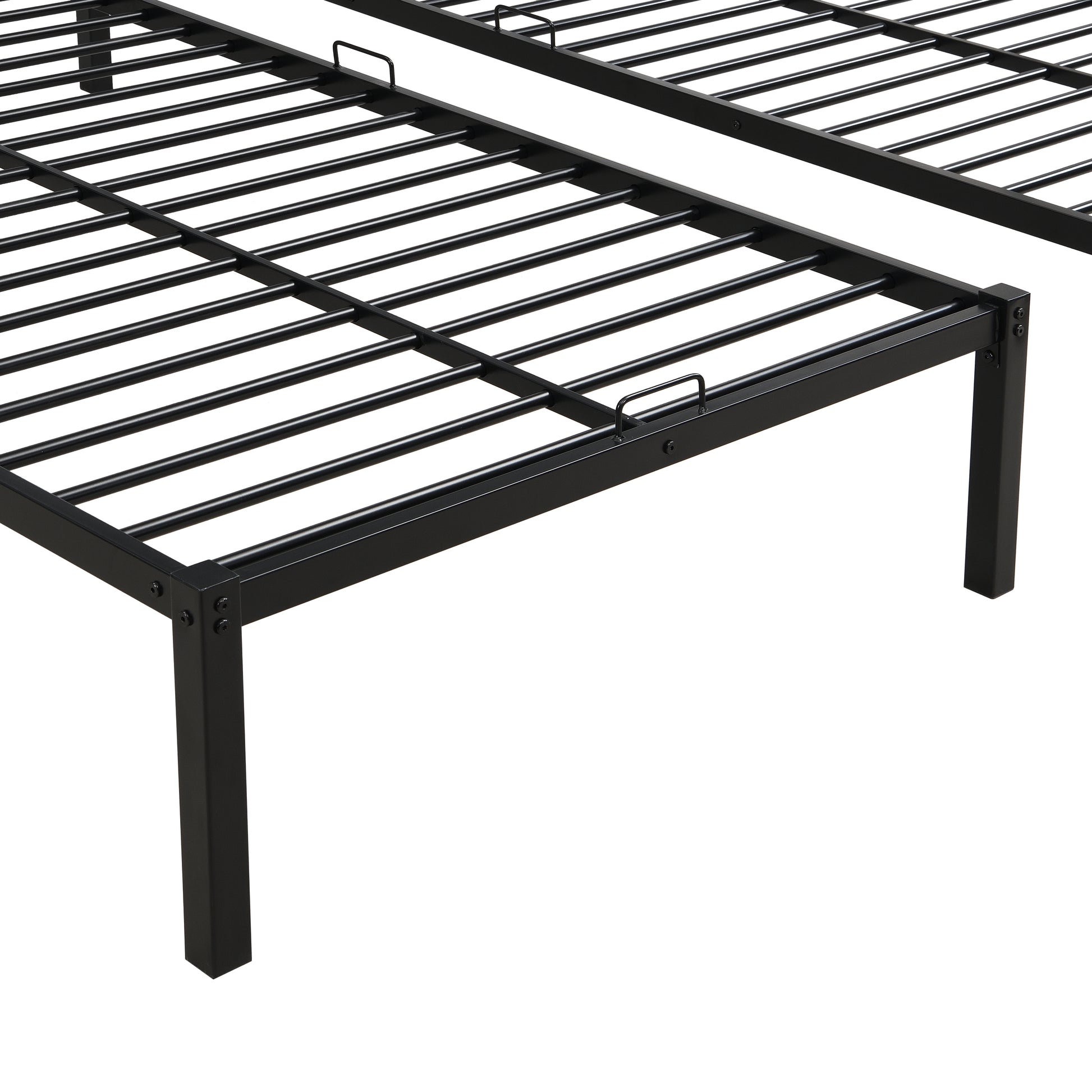 Full Over Twin Over Twin Bunk Bed,Triple Bunk Bed With a vertical ladder, Metal Frame Bunk Bed with Safety Rail, Full Over Twin Over Twin Triple Bunk image 12