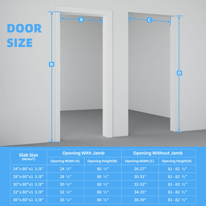 32" X 80"3-Lite Glass Door,Preassembled Frosted Glass French Door,MDF Wood Panel,for Utility Room Pantry Closet Laundry Room, Bathroom,w/o Hardware,Back image 5