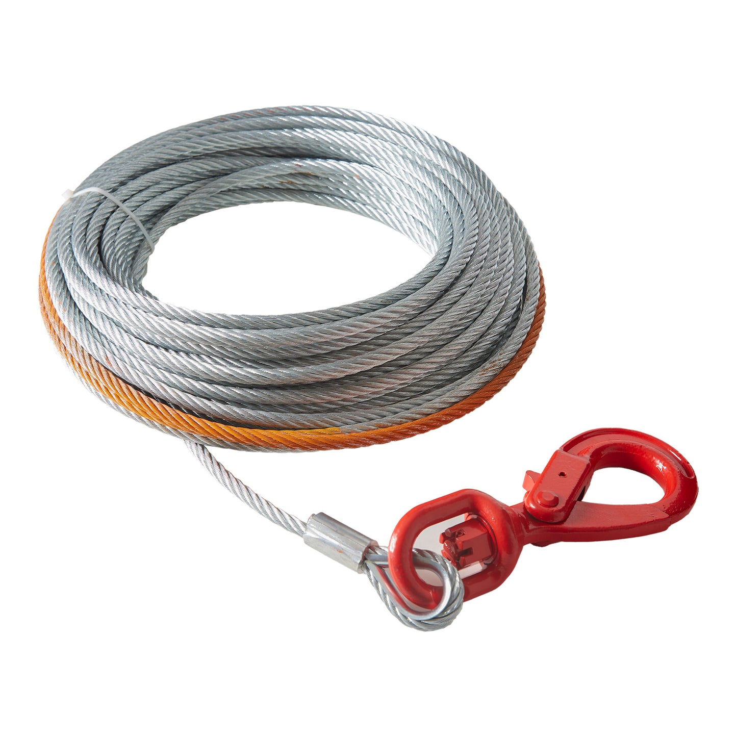 Galvanized Steel Winch Cable, 3/8 Inch x 75 Feet 15,200 lbs Breaking Strength, Wire Winch Rope with Swivel Hook, Towing Cable Heavy Duty, Universal Fit for SUV, Large Off-Road Vehicle, Truck image 1