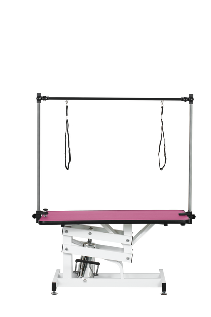 42.5INCH HYDRAULIC PET GROOMING TABLE WITH "H" ARM PINK image 7