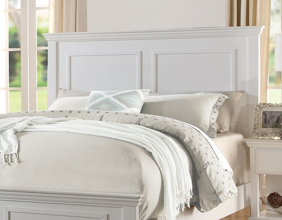White California King Size Bed 2x Nightstands Panel Headboard Footboard Classic 3pc Bedroom Furniture Set image 9