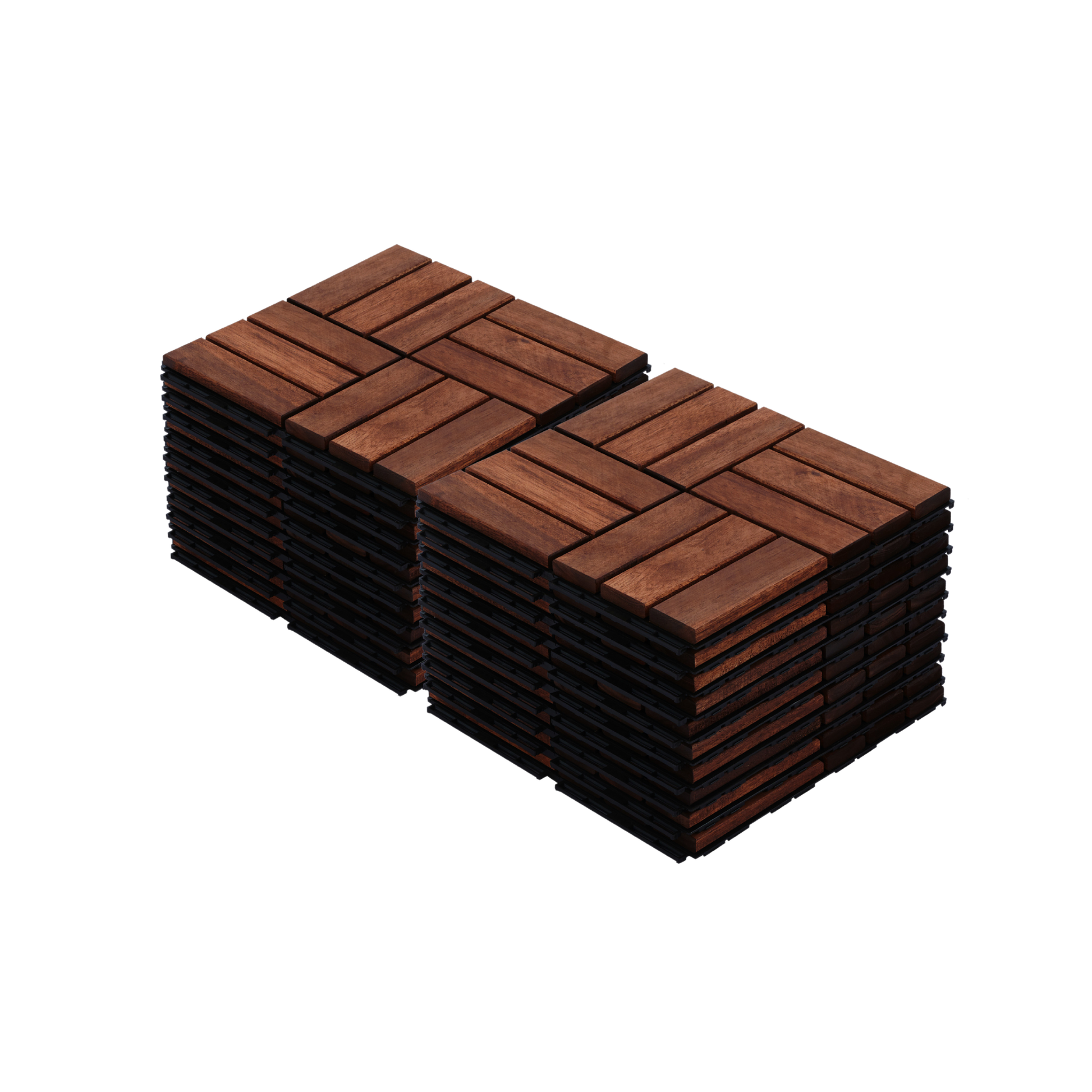 Acacia Wood Interlocking Deck Tiles Checker Pattern, 20 PCS 12" x 12" Square Acacia Hardwood Outdoor Flooring for Patio, Bancony, Pool Side,.. image 1
