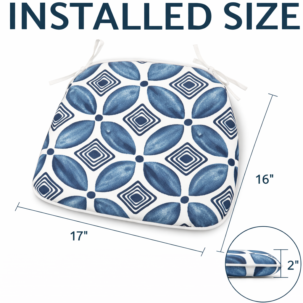SAME ASW419P464783Outdoor Patio Chair Cushions, Water-Repellent U-Shape Thick Foam Seat Cushions with Ties, 17"x16"x2" All-Weather Cushions for Garden, Patio & Dining Chairs (Set of 4)-Soft Slate Blue image 8