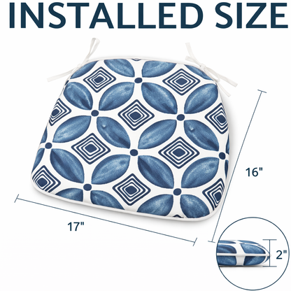SAME ASW419P464783Outdoor Patio Chair Cushions, Water-Repellent U-Shape Thick Foam Seat Cushions with Ties, 17"x16"x2" All-Weather Cushions for Garden, Patio & Dining Chairs (Set of 4)-Soft Slate Blue image 8