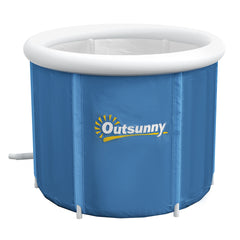 Outsunny Ice Bath Tub, 79 Gallon Outdoor Portable Cold Plunge Tub with Thermo Lid, Cover and Carry Bag for Athletes Recovery and Cold Water Therapy, Dark Blue