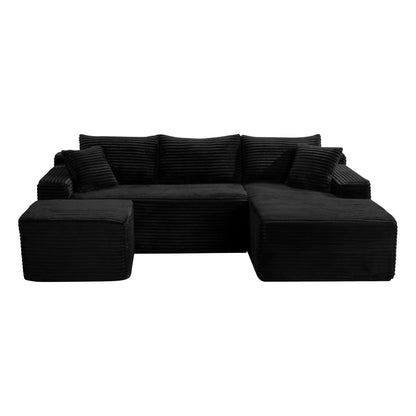 94.5" U-Shaped Cloud Sectional Sofa with Deep Seat,No Assembly Required,Modular Couches Sleeper for Living Room,Bedroom,Apartment image 3