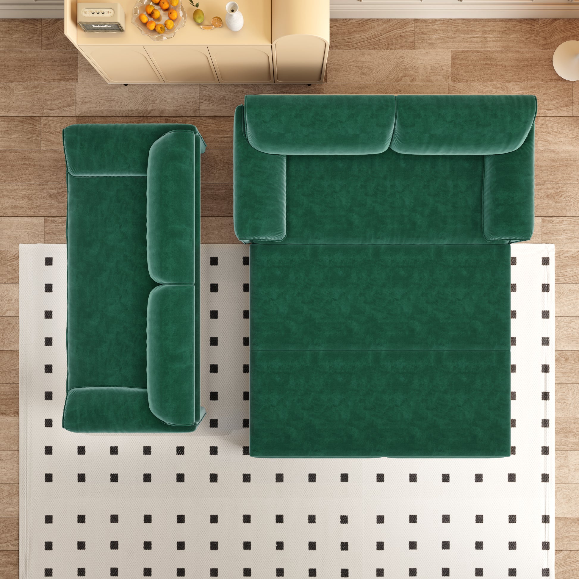 66" Queen Pull Out Sofa Bed, 3-in-1 Convertible Sleeper Sofa with Side Storage,Multi-Functional Velvet Loveseat Bed for Living Room,Bedroom,Apartment(Old Sku:W1885S00046/W1885S00116/W1885S00224) image 7