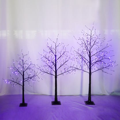 3 Pac Christmas Tree with Purple Lights, 4FT 5FT and 6FT, Lighted Black Tree for Christmas Decoration image 8