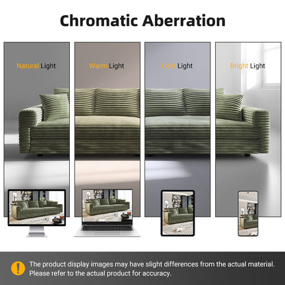 102.4 " Plush Corduroy 4-Seat Sofa,Modern Comfy Upholstered Sofa Cloud Couch,Deep Seat Couches with Soft Pillows,Convertible Deep Seat Sofa Lounge Chair for Apartment,Office,Green(Old Sku:W1885P346910 image 10