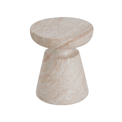 Outdoor/Indoor Lightweight Concrete Side Table,Travertine Finish image 4
