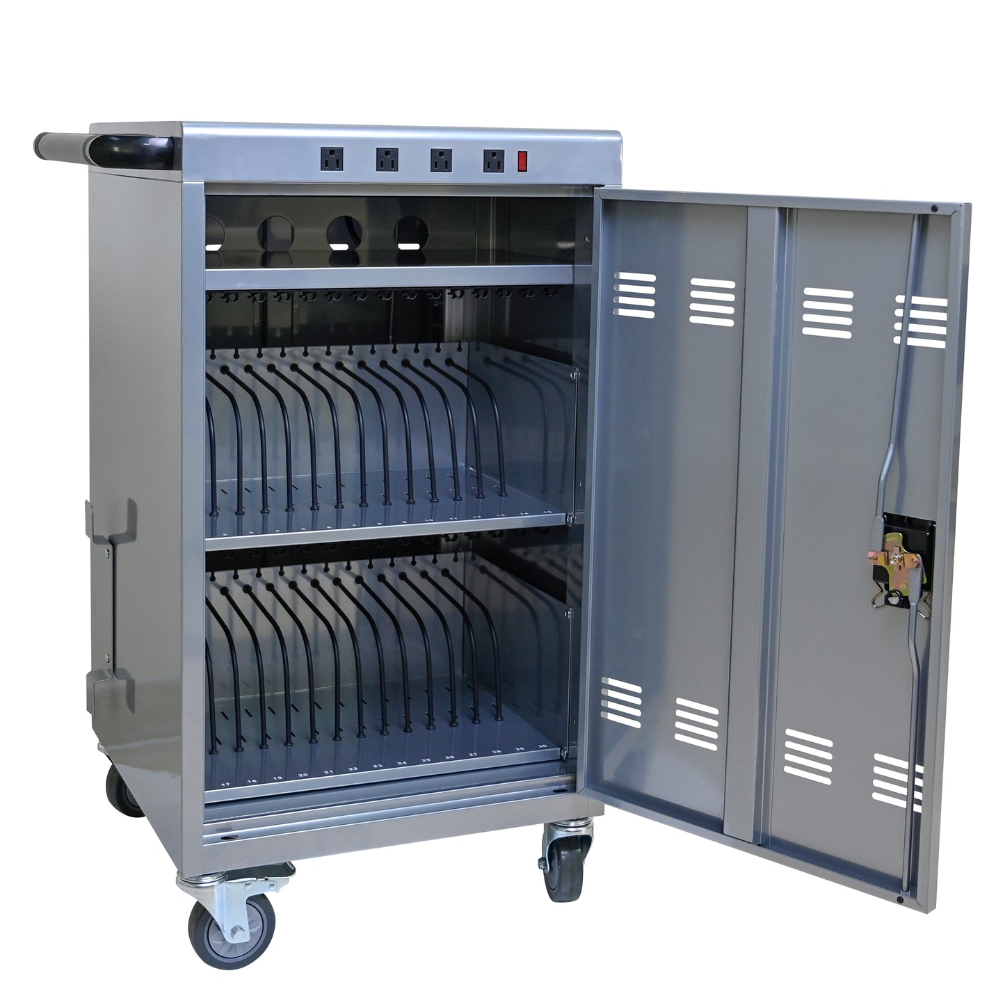 Mobile Charging Cart and Cabinet for Tablets Laptops 35-Device (B30PLUS)-Silver image 4