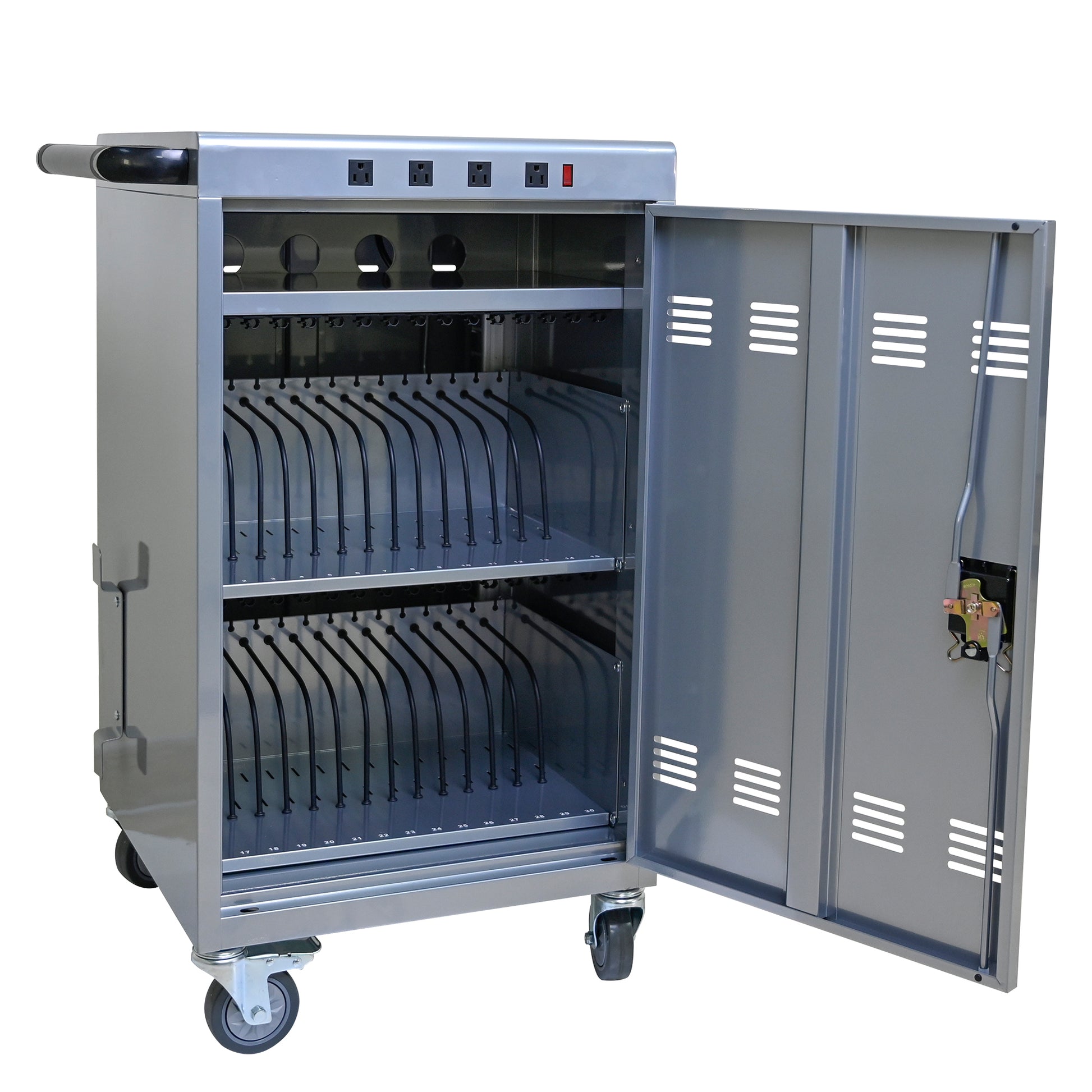 Mobile Charging Cart and Cabinet for Tablets Laptops 35-Device (B30PLUS)-Silver image 4