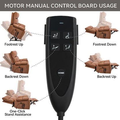 Orange Leatheraire Heat Massage Dual Motor Infinite Position Up to 350 LBS Large Electric Power Lift Recliners with Hidden Cup Holders, Power-Remote, Medium-firm and Heavy Duty image 6