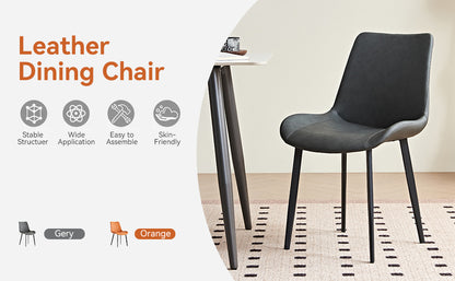 Grey PU Leather & Iron Leg Dining Chairs (2-Piece) image 9