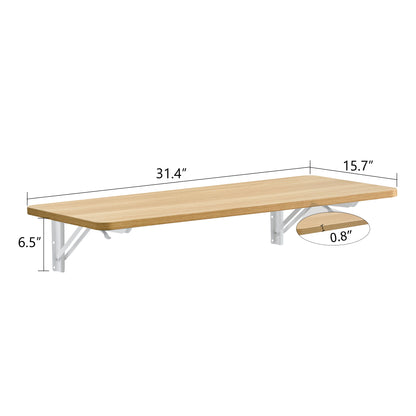Wall Mounted Folding Table, Space Saving Drop Leaf Desk for Small Spaces, Multi-Purpose Floating Desk for Laundry Room, Kitchen, Home Office, Easy Install image 6