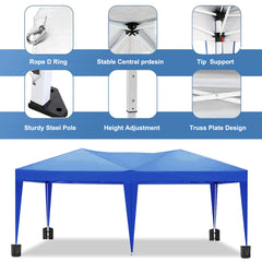 10'x20' Folding Canopy with 6 Removable Sidewalls Outdoor Event Shelter UPF 50+ Gazebo Portable Tents for Parties Beach Camping Wedding EZ Pop Up Canopy