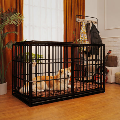 61" Extra Large Heavy Duty Dog Crate Dog cage Strong Metal Dog Kennels and Pens Crates for Large Dogs image 1