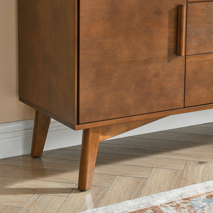 47.3" Mid Century Modern Sideboard Buffet Cabinet with Storage, Storage Cabinet with 2 Doors and 3 Drawers for Kitchen Dining Living Room, Accent Console Table, Walnut image 10