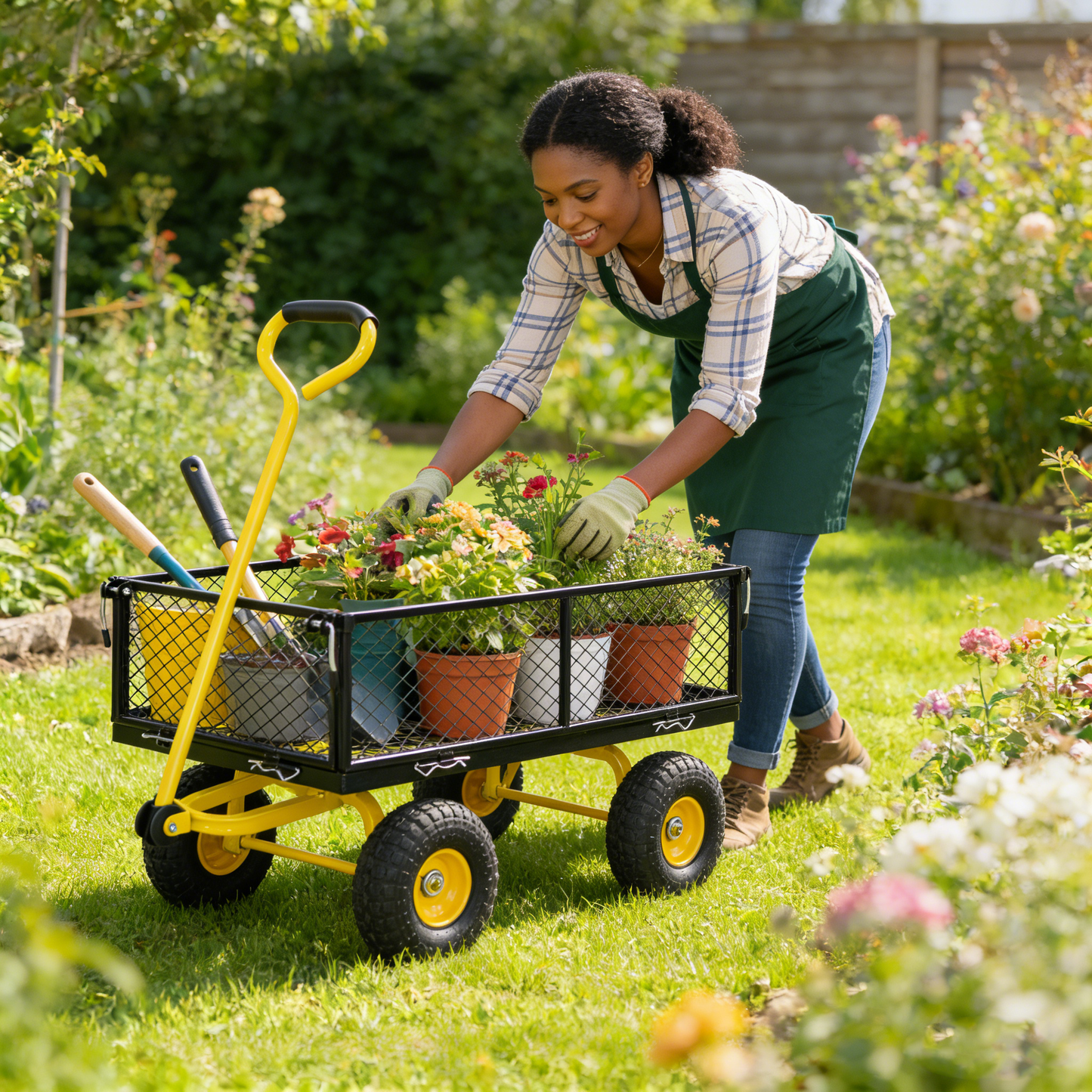 Wagon Cart Garden cart trucks make it easier to transport firewood image 7