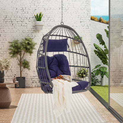 Outdoor Garden Rattan Egg Swing Chair Hanging Chair PE Hang Chair image 6