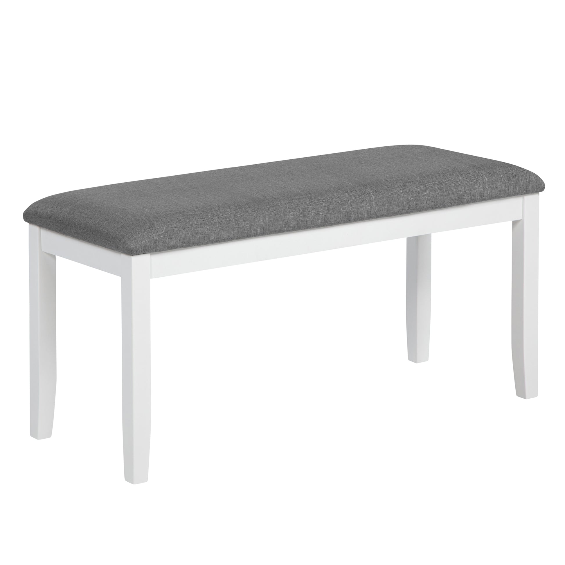 6 Piece Kitchen Dining Set, Rectangular Wooden Dining Table with 4 Upholstered Chairs and a Bench, Dining Table Set for 6 People, Living Room and Kitchen, Grey & White two tone image 12