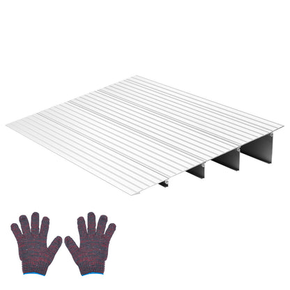 Door Threshold Ramp, 4 inch Rise, Aluminum Alloy Threshold Ramp Rated 800 lbs Load Capacity, Handicap Ramps for Home Steps for Wheelchair, Scooters, Power Chairs, Walkers, Bicycle, Tricycle image 1