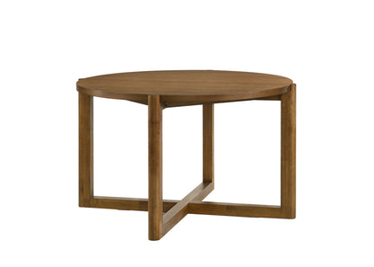 Andreo 47-inch Round Dining Table, Mid-Century Modern Walnut Finish Wood Table with Cross Sled Base, Seats 4 image 2