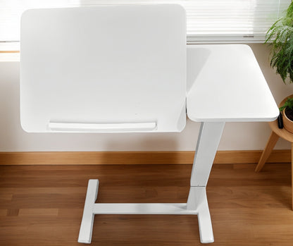 Overbed Bedside Desk, Mobile Rolling Laptop Stand Tilting Overbed Table with Wheels, Height Adjustable Tray Table for Laptop Bed Sofa Side Table, Bedside Table (WHITE) image 11