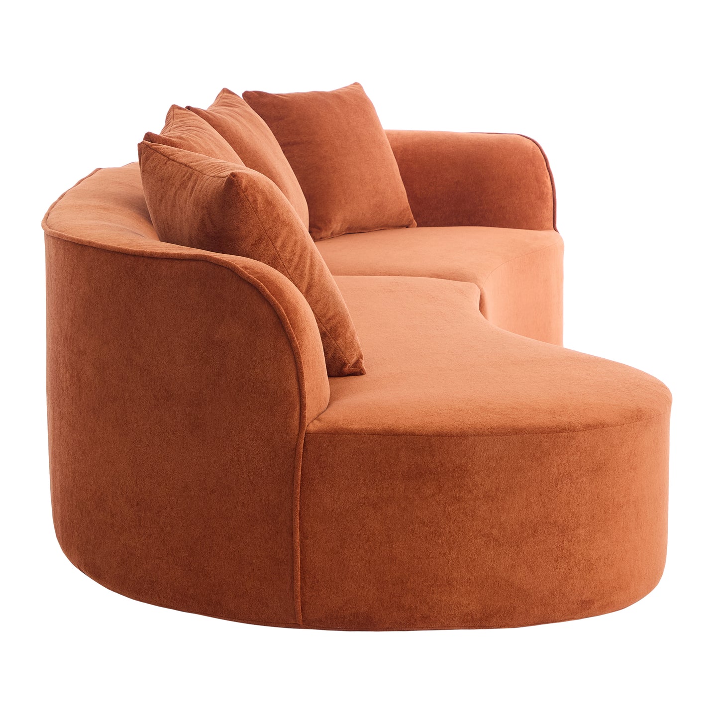 126" Curved Sectional Sofa (Dark Orange-D28 Full Foam) image 4