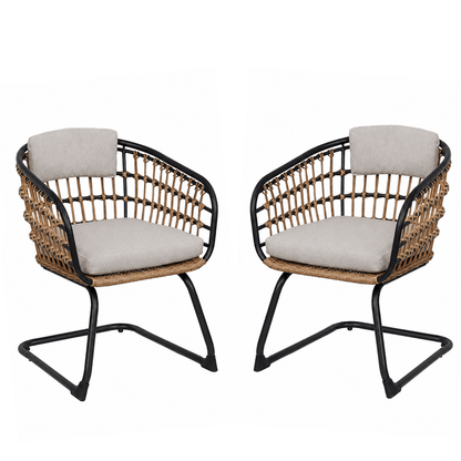 Wicker Dining Chair-SET OF 2 is designed to elevate your patio, balcony, or garden space into a cozy, stylish spot for relaxation and connection. image 1