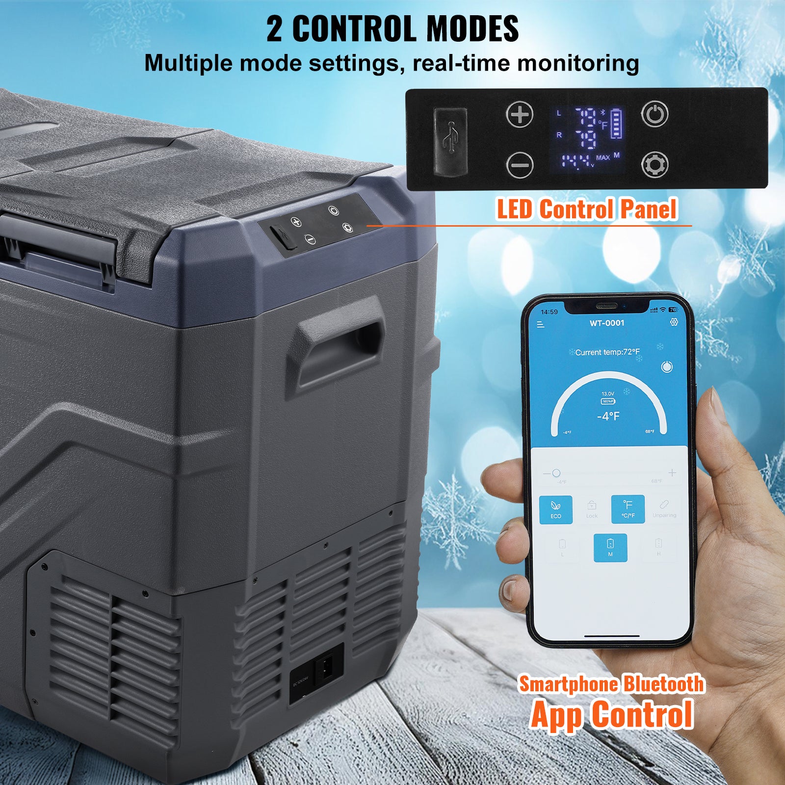 Car Refrigerator, 12 Volt Car Refrigerator Fridge, 40 L Dual Zone Portable Freezer, -4℉-68℉ Adjustable Range, 12/24V DC and 100-240V AC Compressor Cooler for Outdoor, Camping, RV image 7