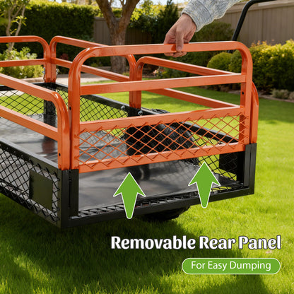 1500LBS Capacity 15 Cubic Feet Dump Cart Trailer, Heavy Duty Tow Behind Hauling & Dumping Wagon for ATV, UTV, Lawn Tractor and Garden Use image 4