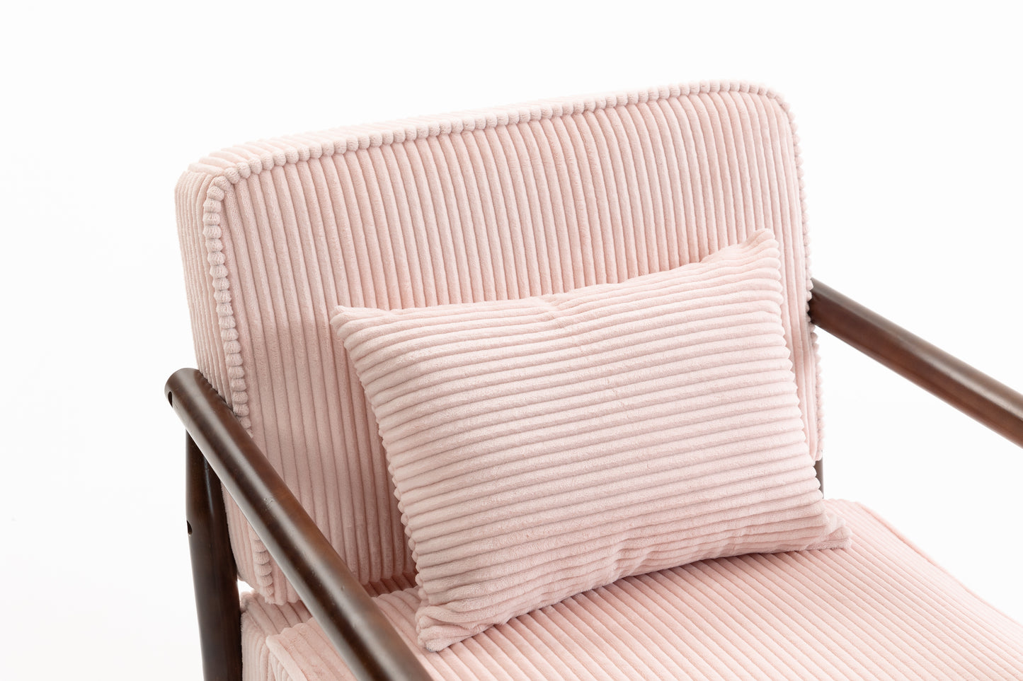 Storage Chair,Mid Century Modern Accent Chair with Wood Frame, Upholstered Living Room Chairs with Waist Cushion, Reading Armchair for Bedroom Sunroom image 7