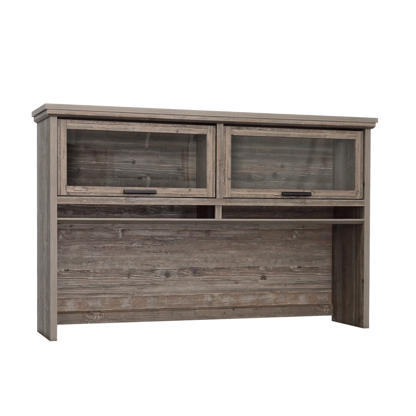 Hutch with Glass Doors, Brown finish image 1